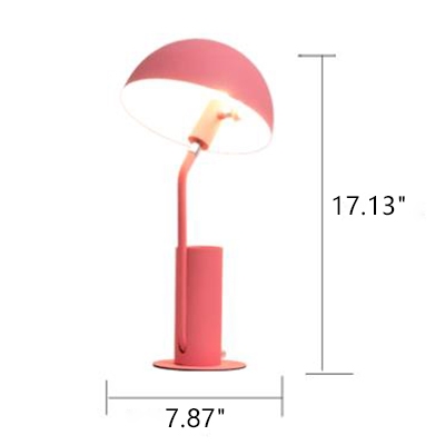 Metal Dome Desk Light with Storage Cup Stylish Colorful Kids Study Room 1 Light Table Lamp