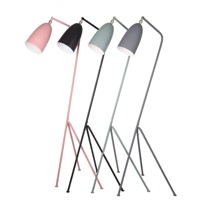 Metal Tripod Floor Light Contemporary Macaron Study Room Kids Room 1 Head Floor Lamp