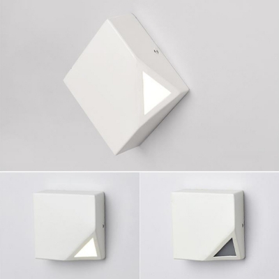 Square Wall Light Fixture Colorful Macaron Metal LED Wall Sconce for Corridor Bedroom