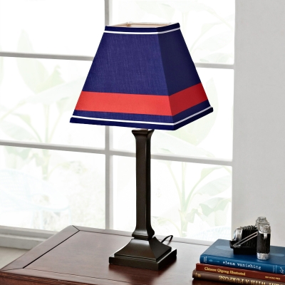 Fabric Trapezoid Standing Table Light Vintage Style 1 Light Table Lamp in Brown for Study Room