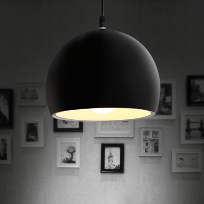 

7.84"/9.84"/13.78" Wide Matte Black Finish Single Head Pendant in Contemporary Style for Cafe Dining Room, HL478936