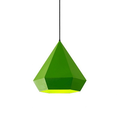 Metallic Diamond Pendant Lamp Nordic Style Bedroom 1 Light Suspension Light for Children