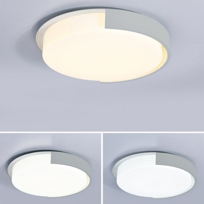 Drum Shade LED Flushmount Nordic Style Colorful Living Room Bedroom Metal 1 Light Ceiling Lamp