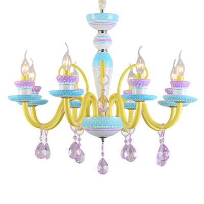 Kid Chandelier Small Candle Chandelier Indoor LED Chandelier with Crystal Balls