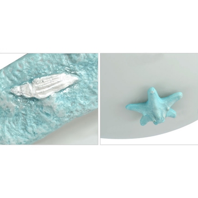 Seaside Resin Bowl Flushmount Kids Room 1 Light Ceiling Light Fixture in Sky Blue