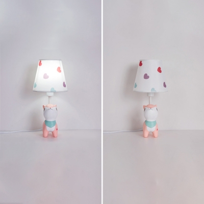 Nursing Room Cone Table Light with Bunny/Deer Plastic Single Light Reading Light in White