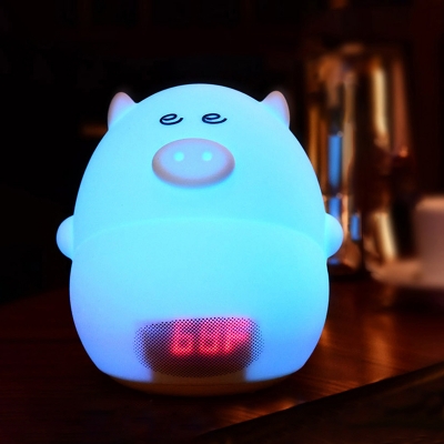 Lovely Pig LED Kids Sleeping Night Light with 24 Hour Digital Timer USB Rechargeable