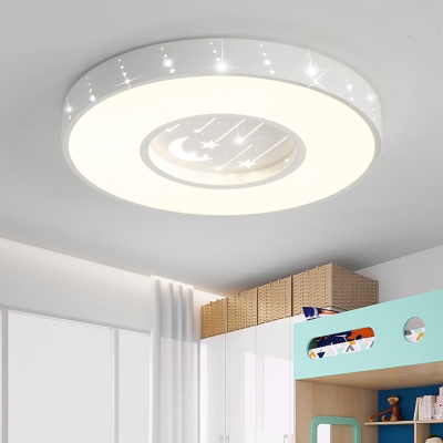 Modern LED Round/Star/Cloud Shade Kids Room Ceiling Light Ultra-Thick