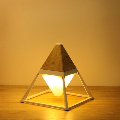 Nordic Style Pyramid Shape LED Reading Night Light Touch Switch with 4 Colors