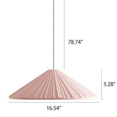 Pleated Resin Shade Single Ceiling Pendant for Coffee house Dining Room (White/Blue/Pink) 