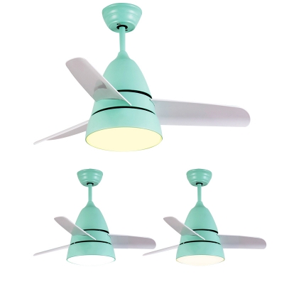 10.24'' W Inch Frequency Conversion Ceiling Fan Light Macaroon Style in Light Green