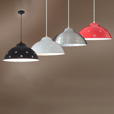 

15.7" Wide Modern Simple Style Single Pendant Light with Metal Shade for Dinging Room Various Colors for Choice, Black;red;silver;white