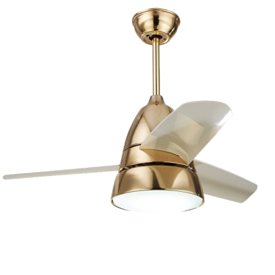 Brushed Nickle/Brass Indoor Ceiling Fan Light Globes 10.24 Inch Wide LED with 3 Blade