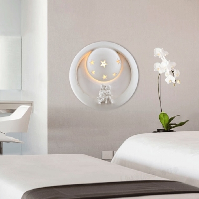 Creative Design White Round Wall Lamp with Two Angles