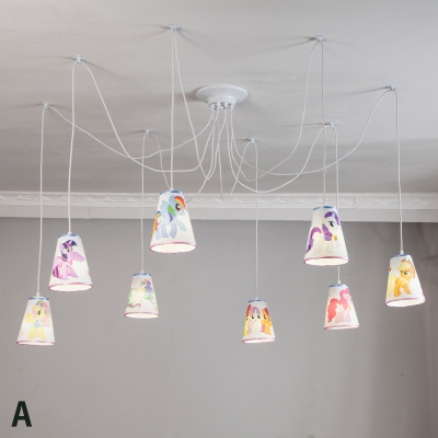 8 Lights Cartoon Swag Pendant Lighting Animals Insects Nursing