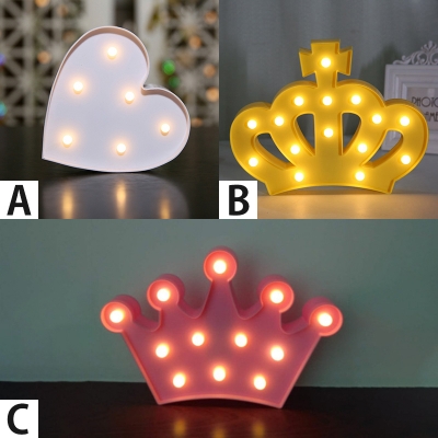 Led Mini Loving Heart/Crown Girls Bedroom Night Light 3 Styles for Option