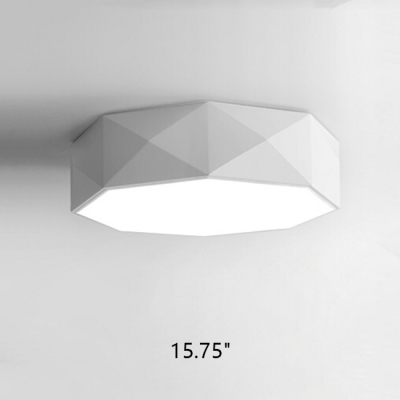 LED Modern Drum White Drum Flush Mount Light Acrylic