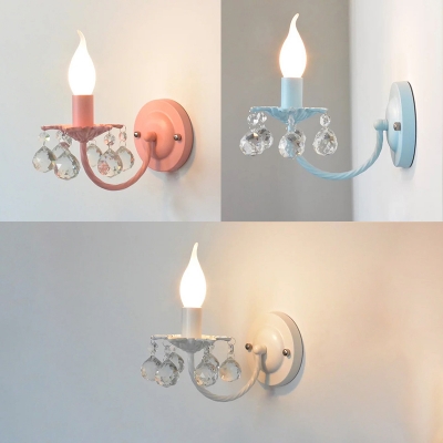 Modern Crystal Wall Light Staircase Wall Sconce Candle Style Wall Lamp with Crystal Balls 