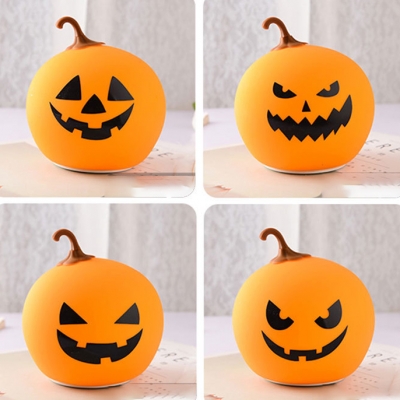 Wireles Silicon Gel Halloween Pumpkin Easy Tap Night Light 4 Styles for Option