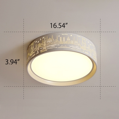 16.54'' W Modern Bedroom/Living Room Acrylic Round LED Ceiling Light