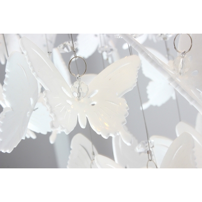 Contemporary Light Fixtures Beaded Chandelier Butterfly Flush Mount Crystal Chandelier in White