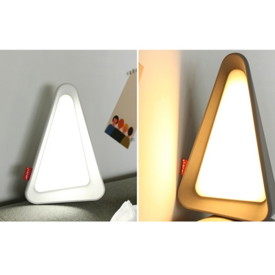 Gray/White Triangle Shape Chargeable LED Night Light for Reading 