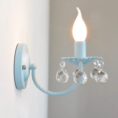 Modern Crystal Wall Light Staircase Wall Sconce Candle Style Wall Lamp with Crystal Balls 