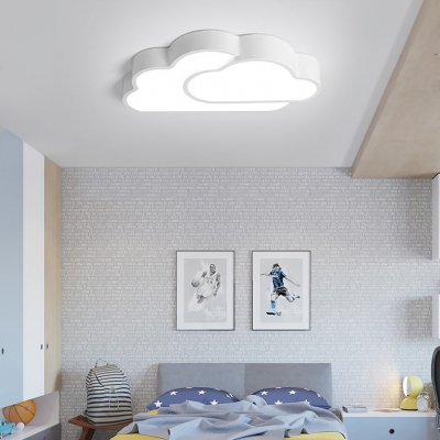 Acrylic Cloud Shade Ceiling Lamp Colorful Macaron Boys Girls Bedroom LED Flush Mount