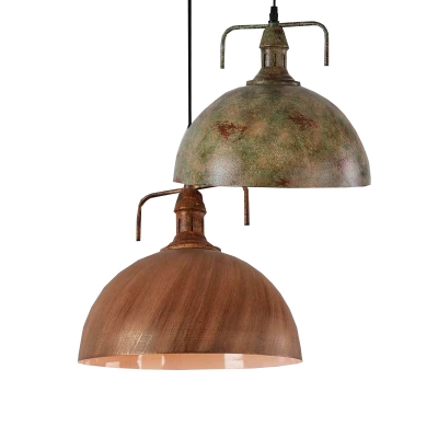 Aged Metal Bronze 1 Light Pendant Lamp in Retro Style for Cafe Restaurant 2 Designs for Option