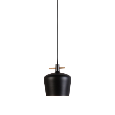 Contemporary Style One Bulb Coffee Shop Bar Hanging Light in Black/White Finish