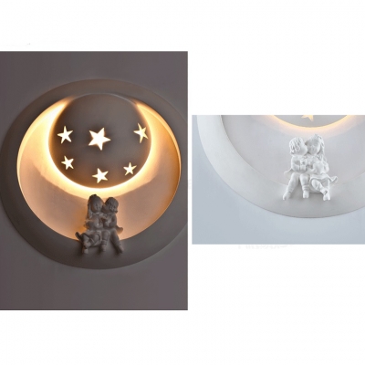 Creative Design White Round Wall Lamp with Two Angles