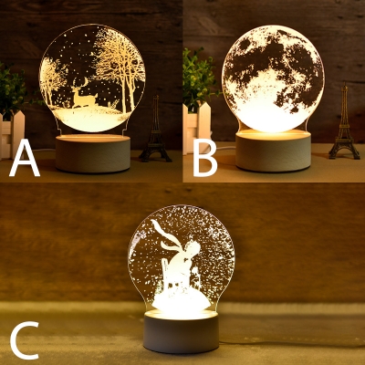 Decorative Romantic Christmas/Globe Night Light 3D 3 Styles for Option 