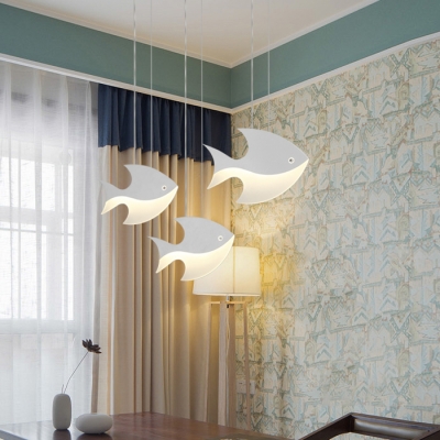 Fish Shape 3/4/5 Lights Chandelier for Kids Bedroom