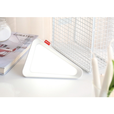 Gray/White Triangle Shape Chargeable LED Night Light for Reading 