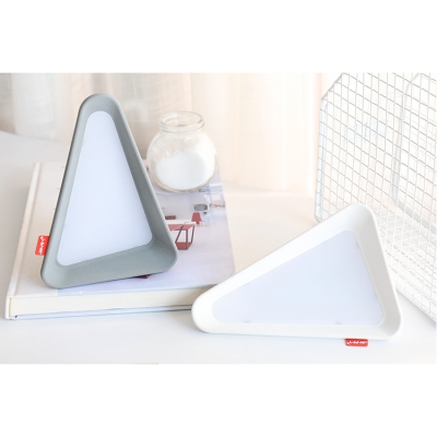 Gray/White Triangle Shape Chargeable LED Night Light for Reading 