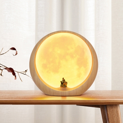 Stand Anywhere Switch Moon/Mountain Wooden Night Light 