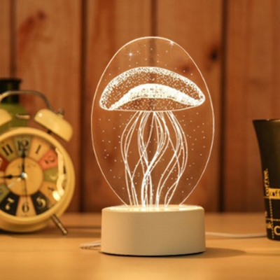 Switch/Touch/Remote Night Owl/Moonstar/Jellyfish Acrylic 3D Effect Night Light 