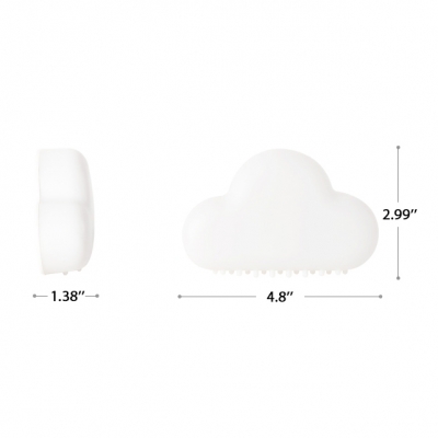 USB Rechargeable Stick Anywhere Mini Cloud LED Night Light forKids Room in Yellow/White