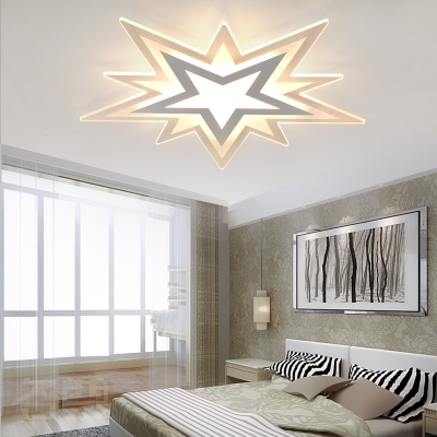 Creative Ultra-Thin Stars Ceiling Lamp for Children 19.5 Inch Width Available in Three Lights
