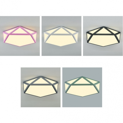 Children Youth Pentagon Flush Light Modernism Colorful Acrylic LED Flush Ceiling Light