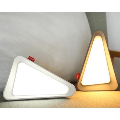 Gray/White Triangle Shape Chargeable LED Night Light for Reading 