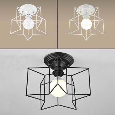 Hollow Metal Star/Cylinder/Flower Frame Ceiling Light 3 Types Available