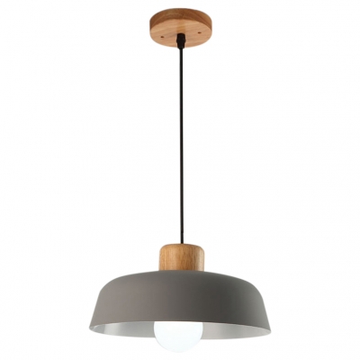 Modern Style Coffee Shop Single Pendant Light with Metal Barn Shade 6 Colors Available