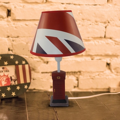Resin Mailbox Standing Table Light Country Style Colorful 1 Head Table Lamp for Children Room