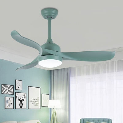 16.54'' Wide Creative Macaroon Style Propeller Green Chandelier Ceiling Fan for Kids Room 3 Blade