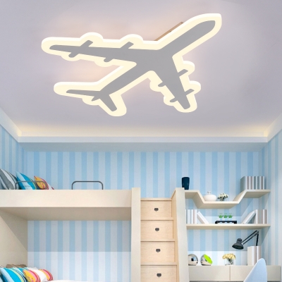 Airplane Shape Ultra-Thin Boys Room LED Ceiling Light 21.25 Inch