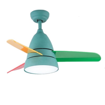 Colorful Blade Children Ceiling Fan With Light Globe 14 18 Wide