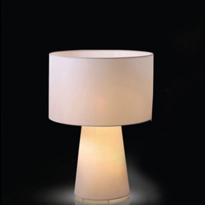 White Mushroom Shape Table Lamp/Floor Lamp with Cylinder Shade in M/L Size