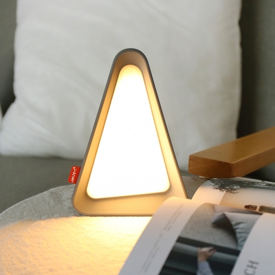 Gray/White Triangle Shape Chargeable LED Night Light for Reading 