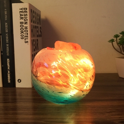 Himalaya Salt Crystal Light Glass Nightlight with Cool/Warm Light